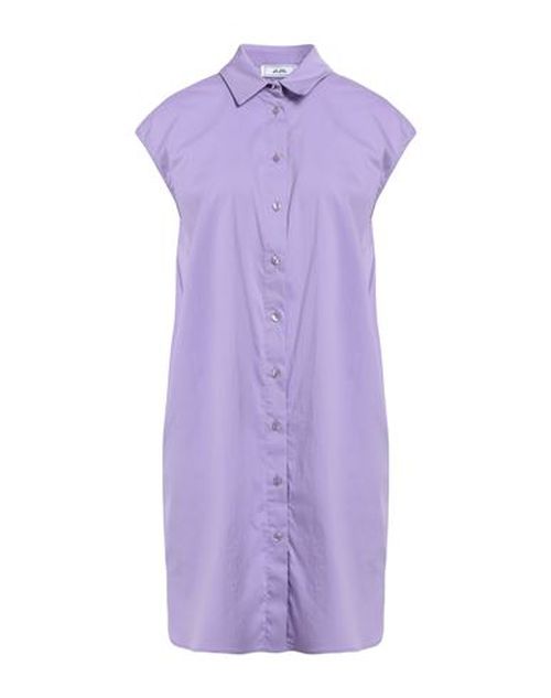 Woman Mini dress Lilac Size 4 Cotton, Polyamide, Elastane