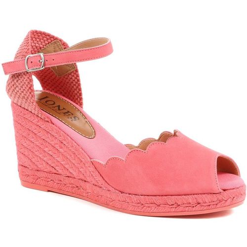 Jones Bootmaker Womens Alejandra Espadrille Wedge Sandals - Coral Suede