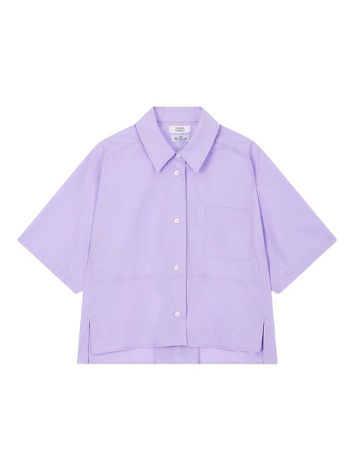 Short-sleeve collared shirt - Purple