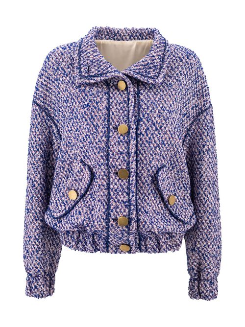 Bouclé Mat Bomber Jacket