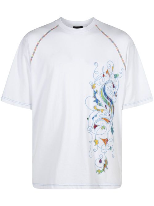 X Coogi embroidered-motif cotton T-shirt - White