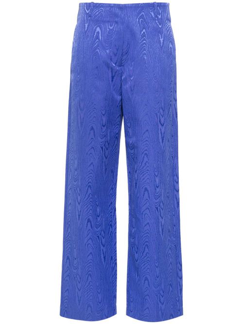 Moiré straight-leg tailored trousers - Blue