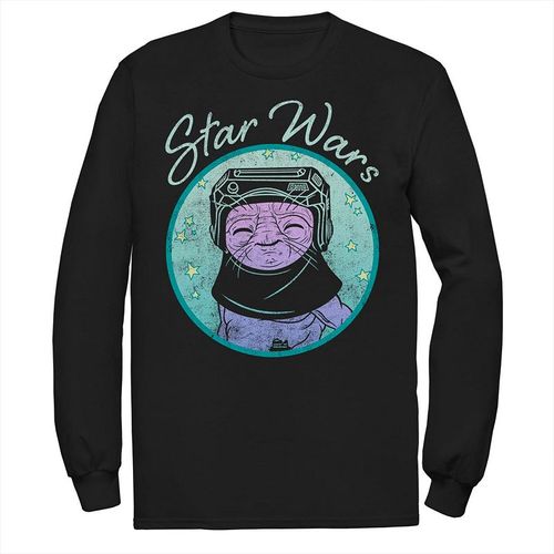 Men's Star Wars: The Rise Of Skywalker Babu Frik Pastel Stars Tee, : , Black