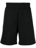 Monogram-jacquard elasticated track shorts - Black