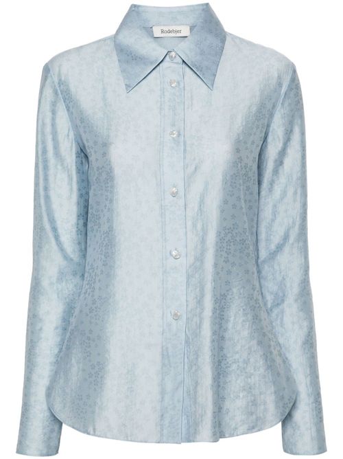 Carmen floral-embroidered shirt - Blue