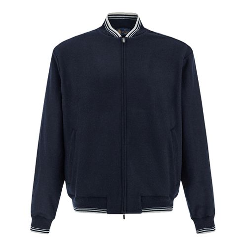 Bomber in cashmere, Man, Blue