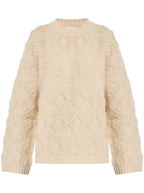 Intarsia-logo sweater - Neutrals