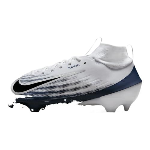 Nike Vapor Pro 1 Football Cleats (HM8850-104, White/Midnight Navy/Metallic Silver/Black)
