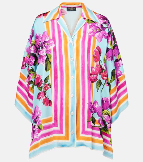 Printed silk-blend shirt