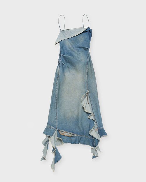 Acne Studios Dress Denim Ruffle Strap Blue