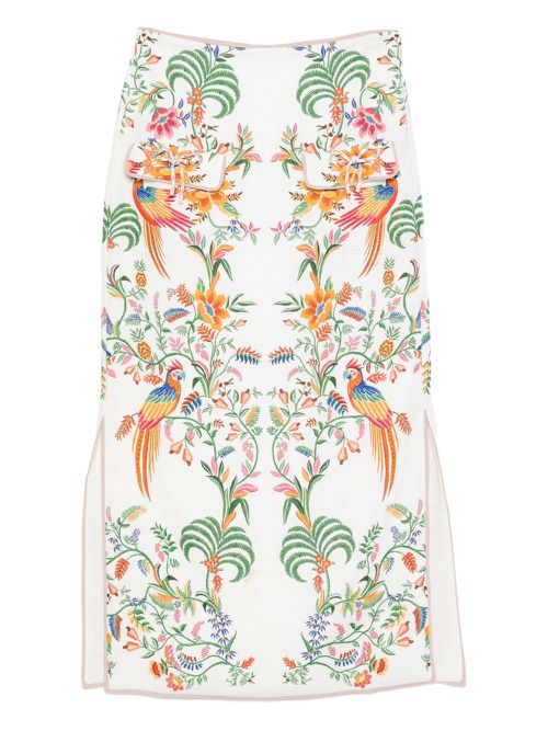Delicate Forest maxi skirt - White