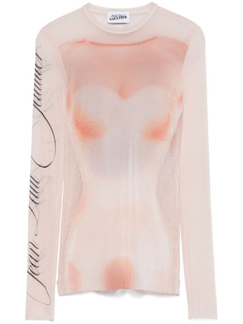 Silhouette-print T-shirt - Pink