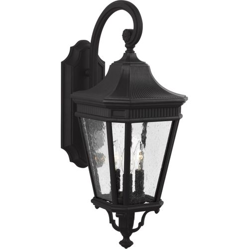 Black Three Light Outdoor Wall Lantern from the Cotswold Lane Collection