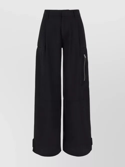 Ami Paris - acetate blend cargo pants with adjustable hemline