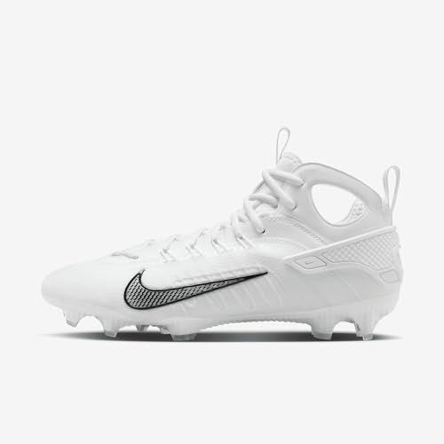 Nike Huarache 9 Elite LAX Lacrosse Cleats (FD0088-101, White/White/Black)