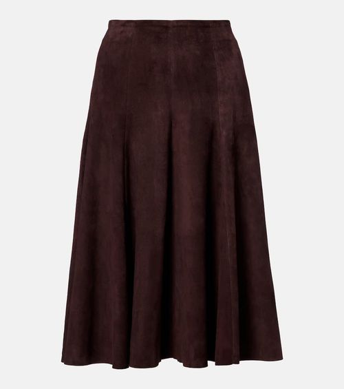 Suede midi skirt