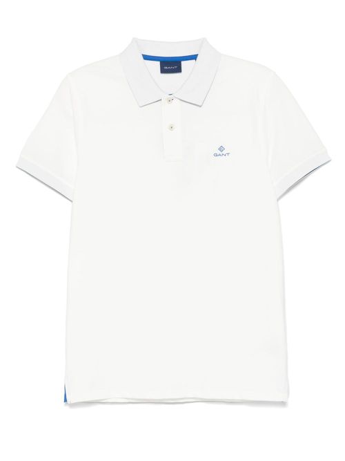 Gant logo-embroidered polo shirt - White