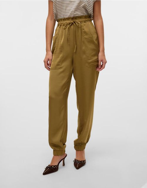 Vero Moda Wide leg trousers in dried herb-Green