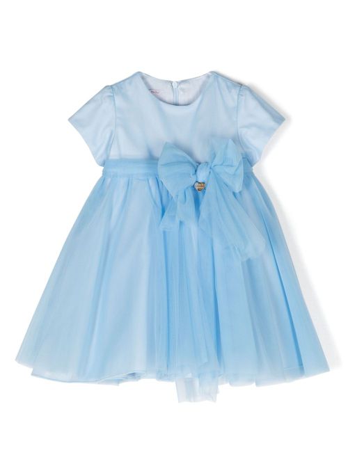Bow-embellished tulle dress - Blue