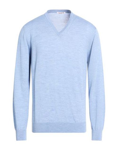 Man Sweater Light blue Size 46 Merino Wool