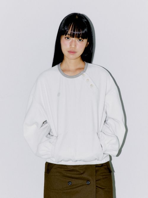 DIAGONAL HENLEY FLEECE SWEATSHIRTS