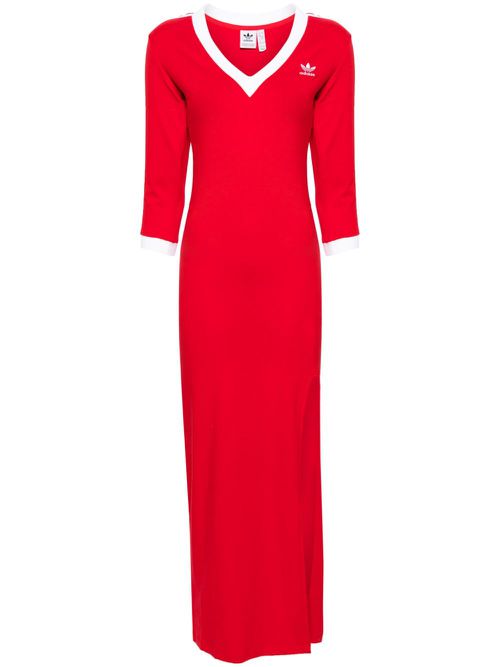 아디다스 여성 3-Stripes jersey maxi dress - Red II0750