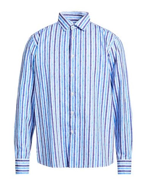 Man Shirt Azure Size 16 Cotton