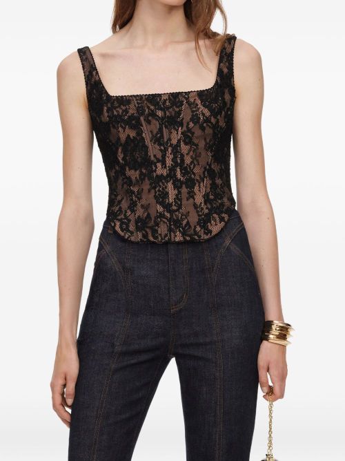 Lace Tank Top — Black
