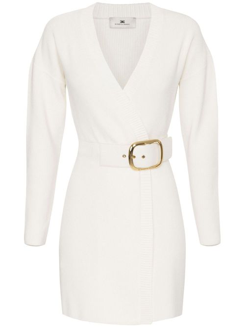 Maxi buckle coat dress - White