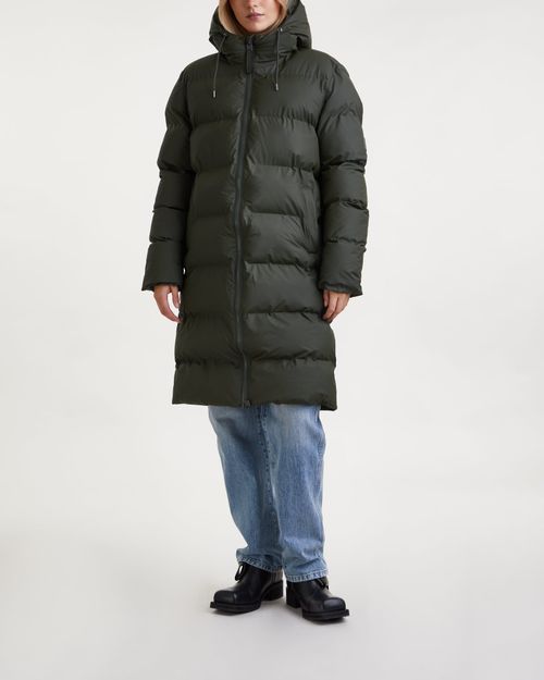 Rains Jacket Alta Long Puffer Green