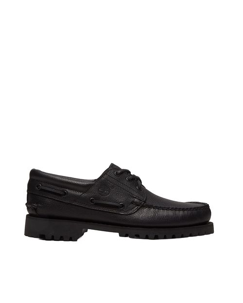 Leather Boat Shoe — Black