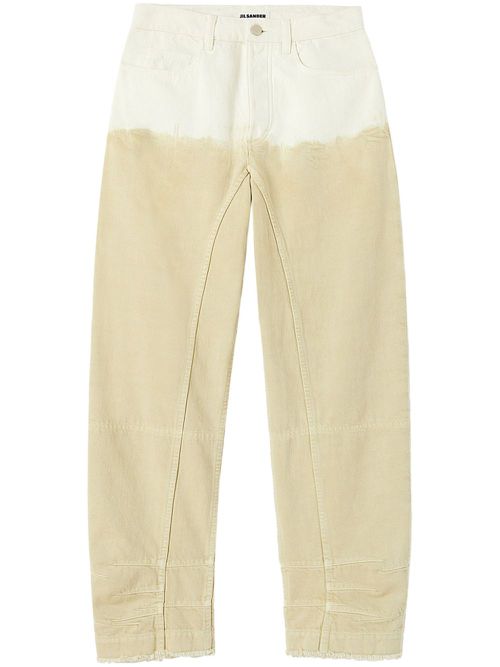 Two-tone wide-leg jeans - Neutrals