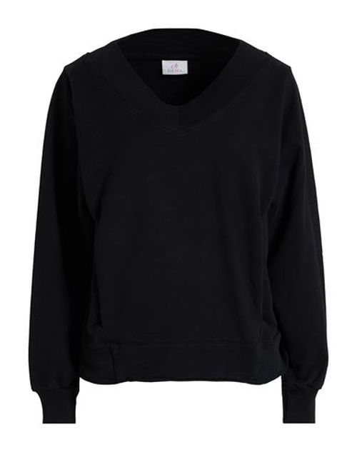 Woman Sweatshirt Black Size S Cotton, Elastomultiester