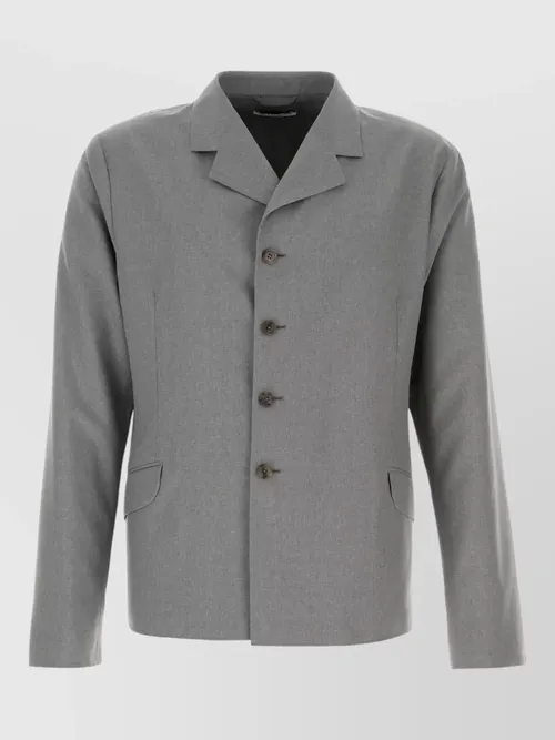 Jil Sander - wool blazer long sleeves notched lapels pocket