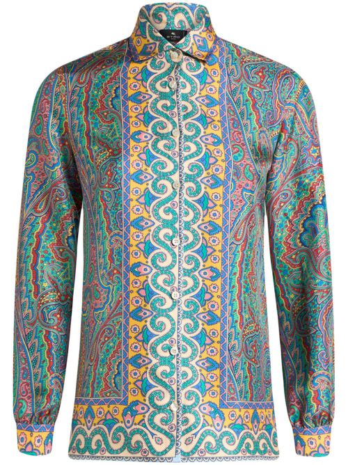 Paisley-print silk shirt - Green