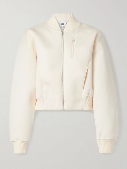 Destroyer Modal-blend Jersey Bomber Jacket - Ivory