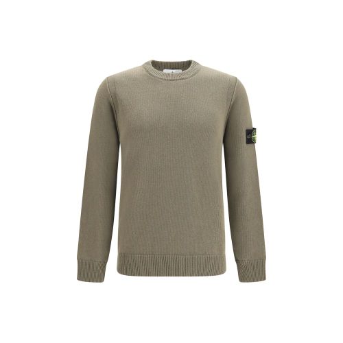 Logo-Patch Cotton Knit Sweater — Gray