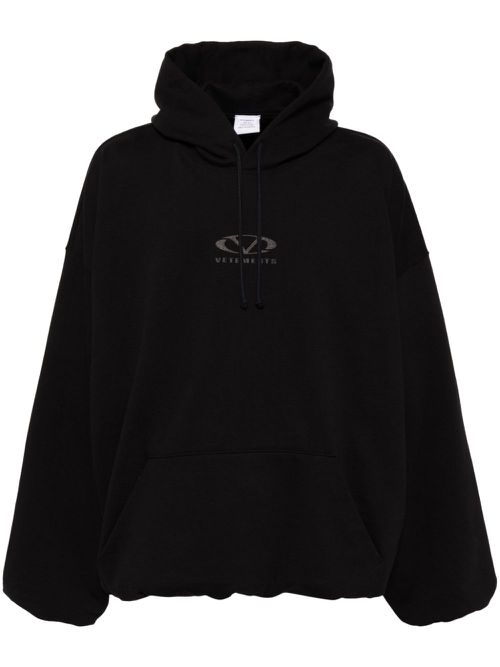 Logo print hoodie - Black