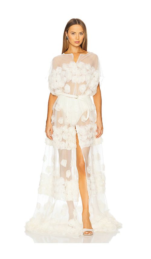Norma Kamali Super OS Sleeveless BF Flared Gown in Cream. -  S also in L