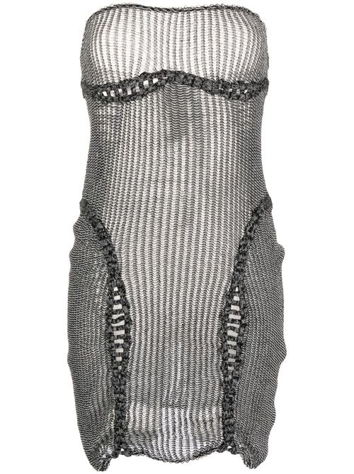 Crochet knit dress - Black