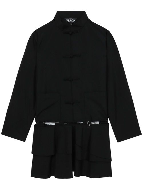 Cut-out wool-blend coat
