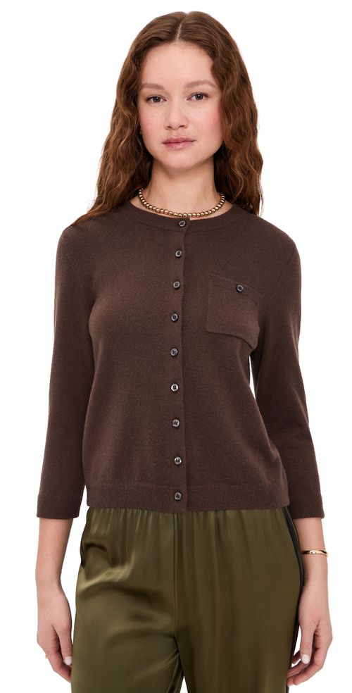 Pocket Cardigan Dk Bark