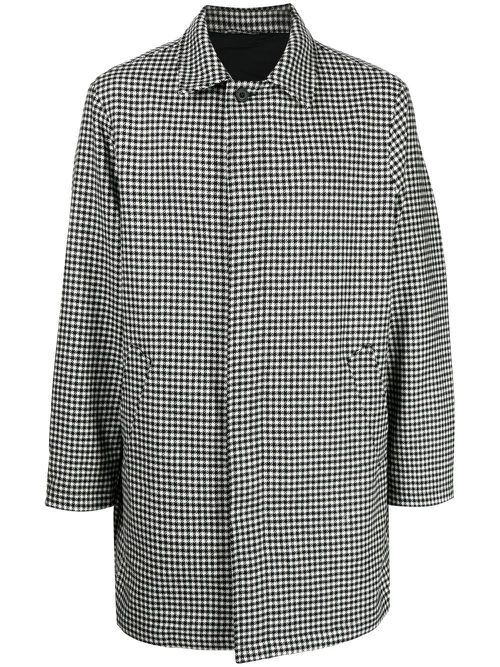 Wool dogtooth pattern coat - BLACK/WHITE