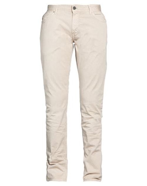 Man Jeans Beige Size 38 Cotton, Elastane