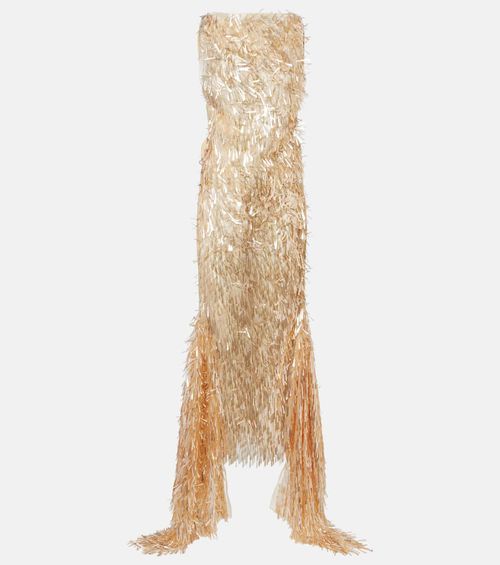 Tiara sequinned asymmetric gown
