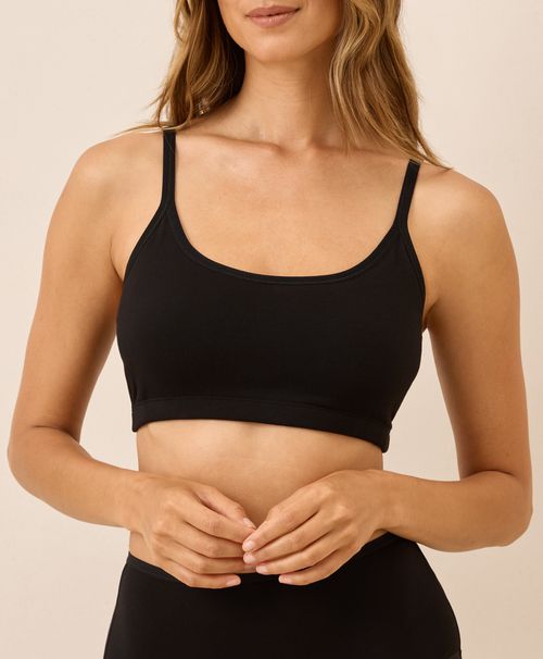 Women's Black Everyday Strappy Scoop Bralette