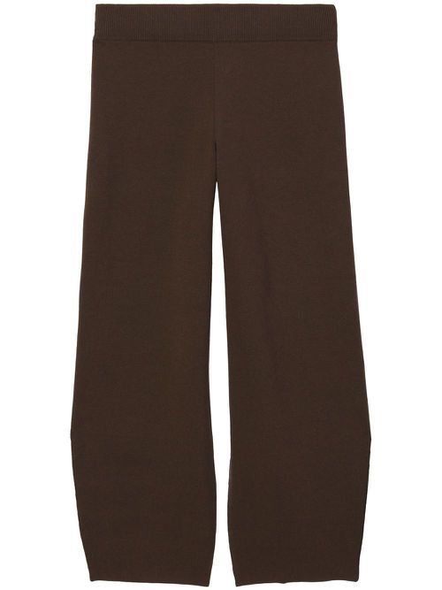 Straight-leg knitted trousers - Brown