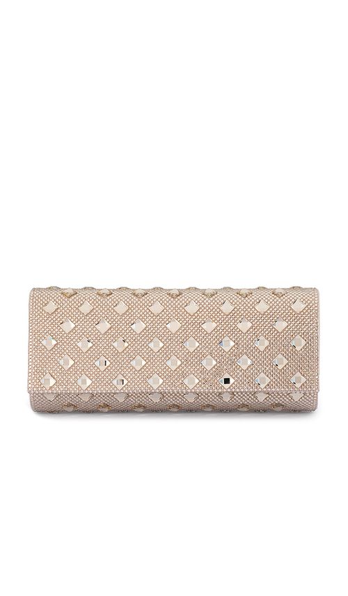 Olga berg Bridget Crystal Clutch in Metallic Neutra
