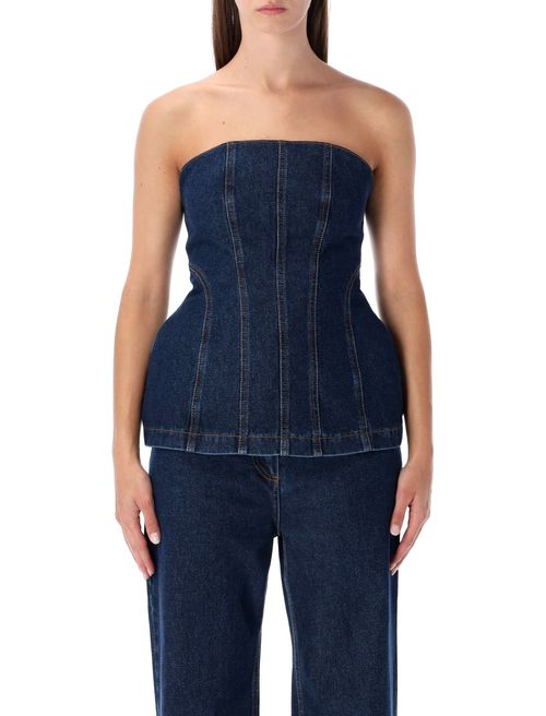 Strapless Denim Corset Top