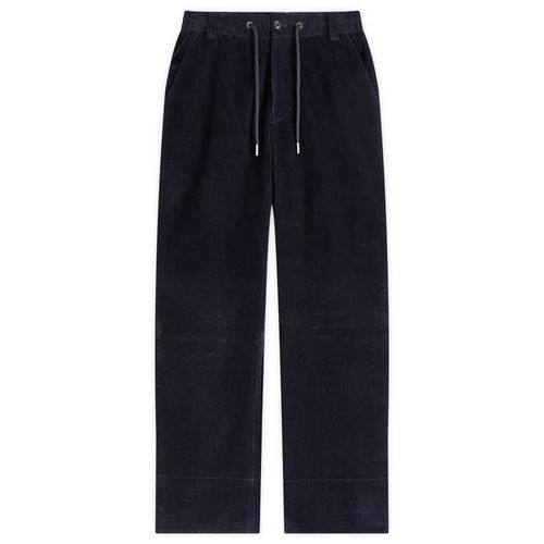 Men's Cord Drawstring Trousers in Navy